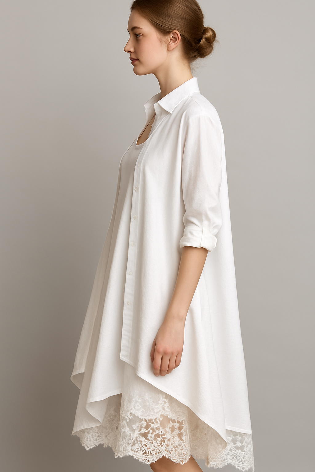 Abito Lungo Boho con Dettagli in Pizzo & Camicia Abbinata Donna - - abbinata abito abito boho boho camicia Complete Outfit dettagli donna dress outfit dresses outfit con abito outfit set - Concept Palermo