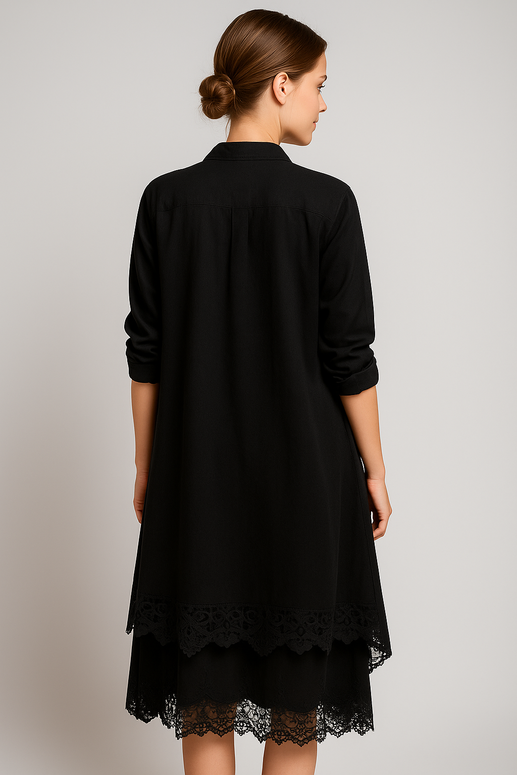 Abito Lungo Boho con Dettagli in Pizzo & Camicia Abbinata Donna - - abbinata abito abito boho boho camicia Complete Outfit dettagli donna dress outfit dresses outfit con abito outfit set - Concept Palermo