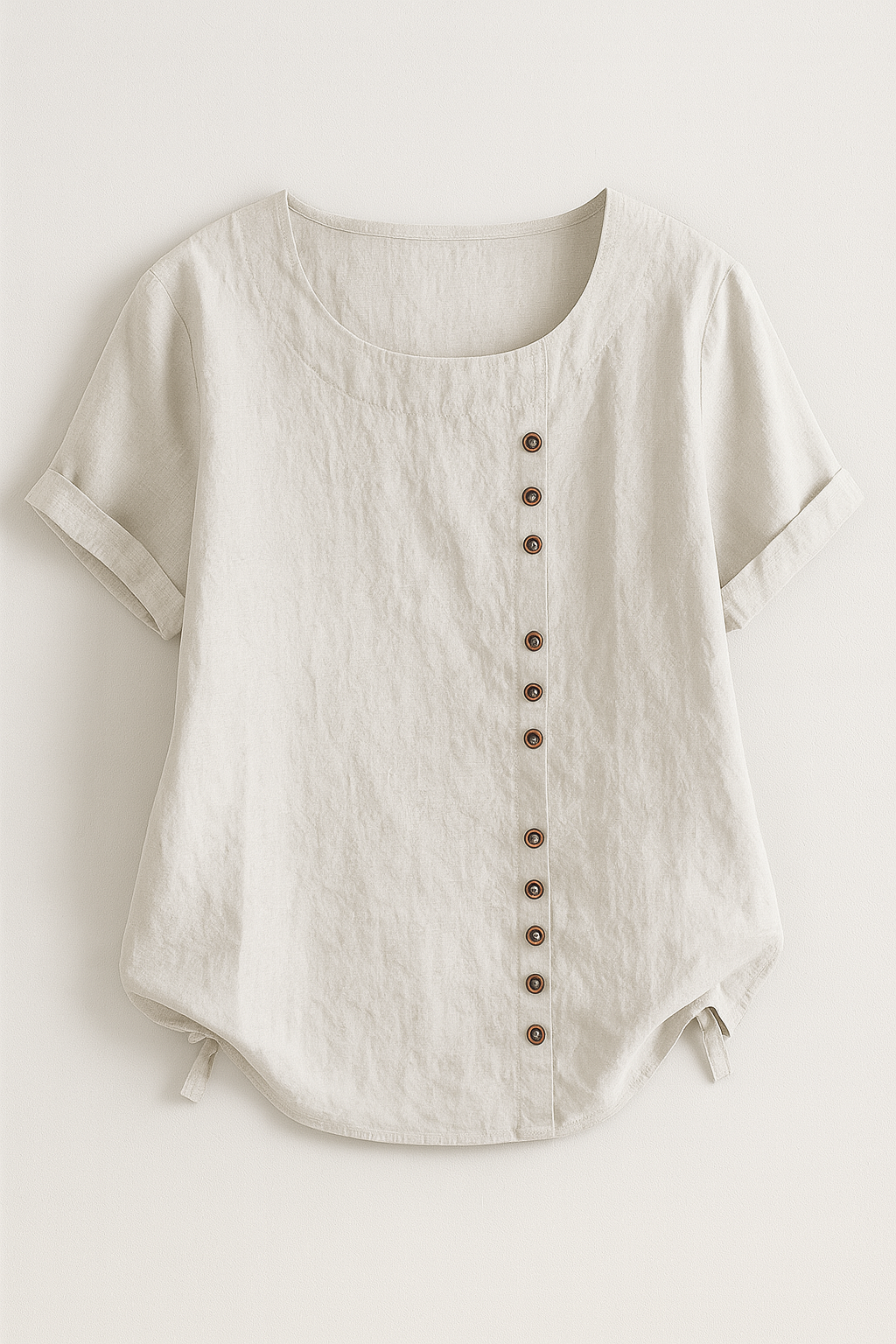 Camicia Uomo Lino con Bottoni, Maniche Lunghe, Casual Estiva - Hvid - apertura bottoni camicia camicia lino Fashion & Casual Frauen Oberteil lino uomini women's top clothes - Concept Palermo