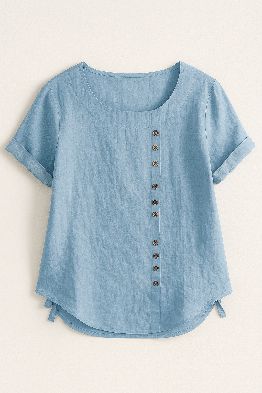 Camicia Uomo Lino con Bottoni, Maniche Lunghe, Casual Estiva - Himmelblå - apertura bottoni camicia camicia lino Fashion & Casual Frauen Oberteil lino uomini women's top clothes - Concept Palermo