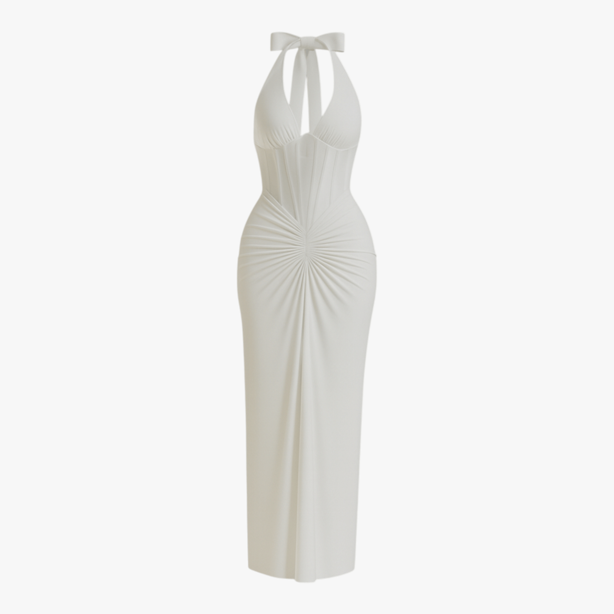 Abito Maxi Tessuto Leggero Senza Schienale - Bianco - abiti maxi abito abito da festa abito da sera abito estivo donna abito leggero abito senza schienale abito slim abito tessuto leggero maxi abito sexy moda femminile schienale tessuto vestito lungo estivo vestito patchwork - Concept Palermo