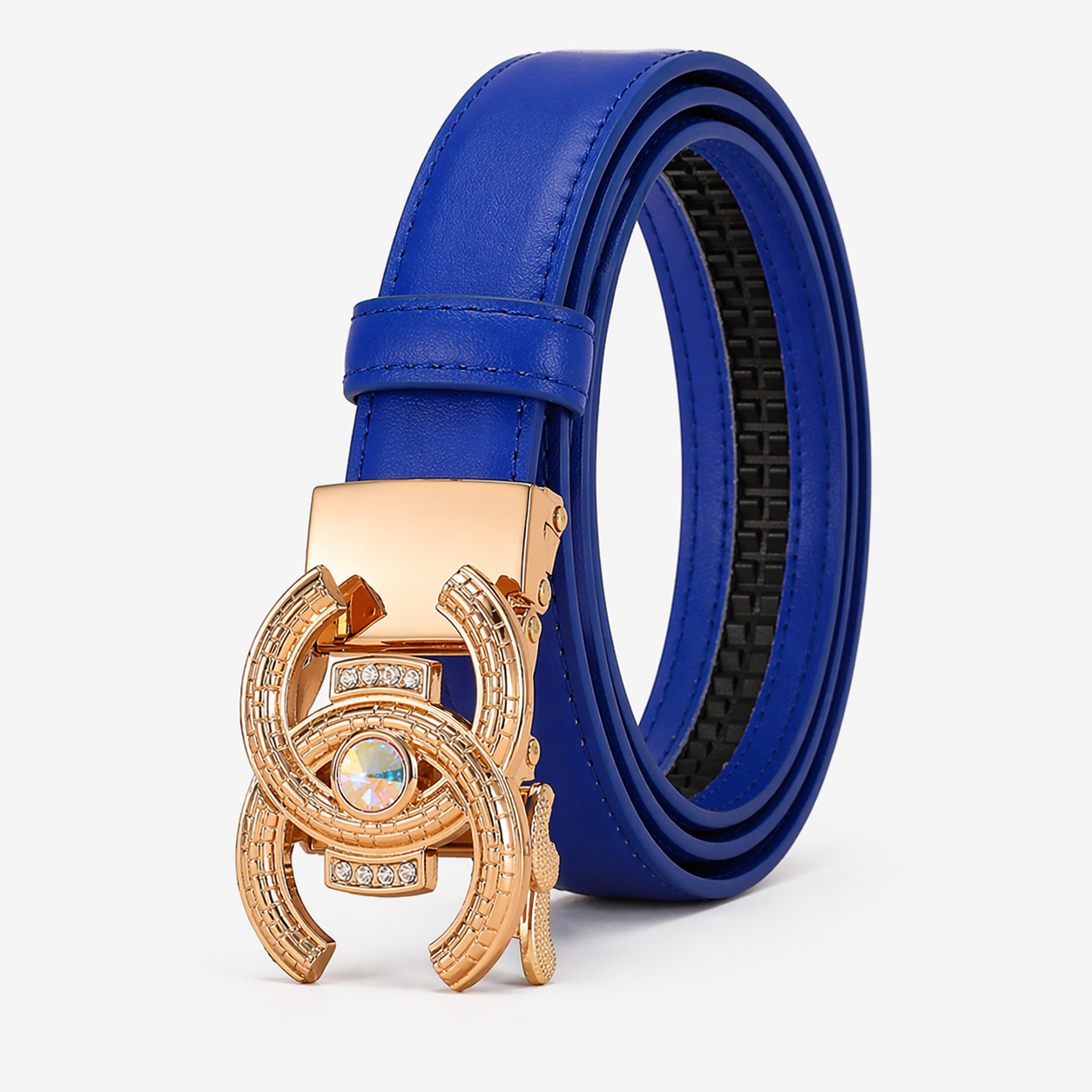 Cintura Donna in Vera Pelle Nera - Lusso ed Eleganza, Vestibilità Perfetta - C-blu-1 - belt buckle women belts cintura cintura pelle donne pelle vestibilità waist belt for women Womens belt - Concept Palermo