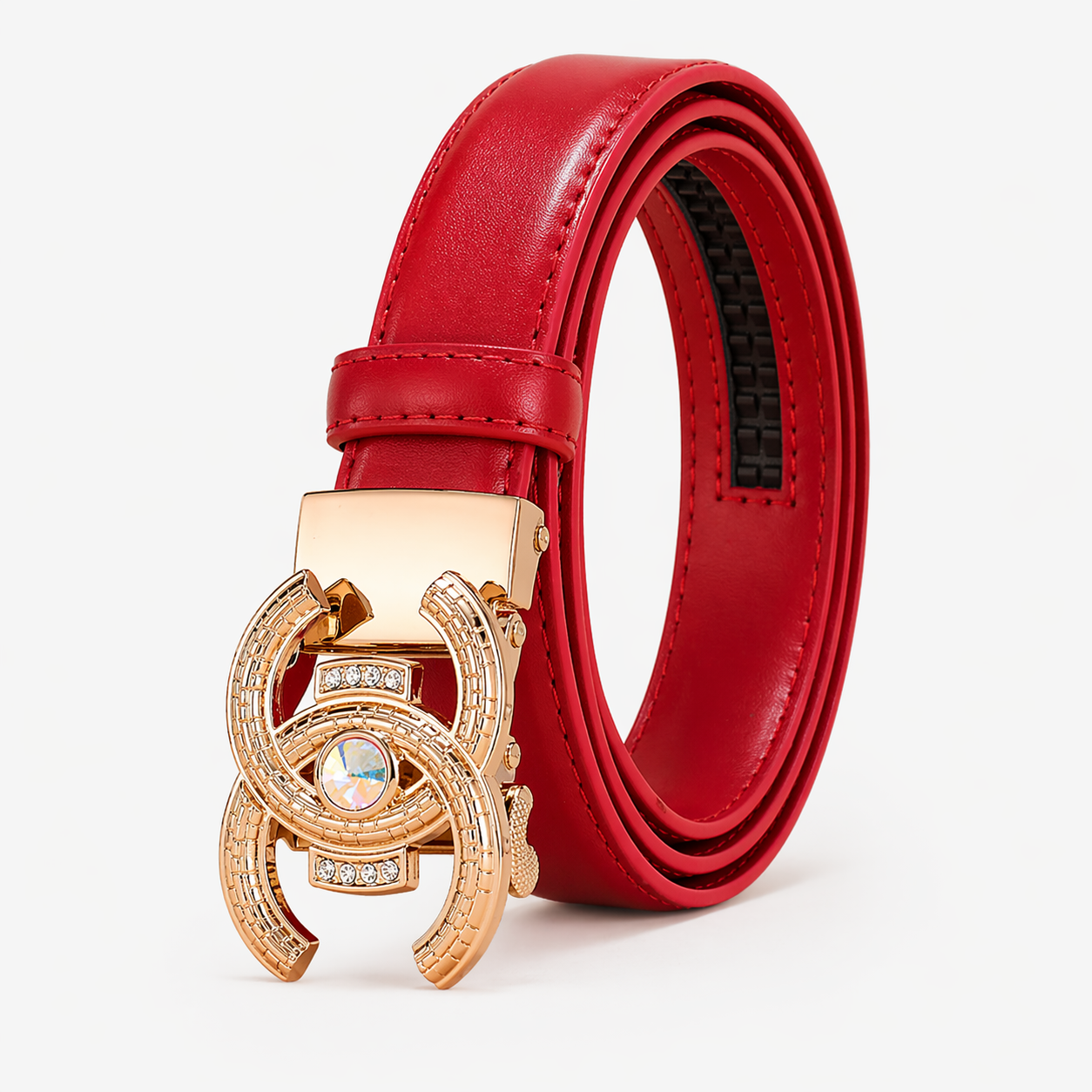 Cintura Donna in Vera Pelle Nera - Lusso ed Eleganza, Vestibilità Perfetta - C-rosso-1 - belt buckle women belts cintura cintura pelle donne pelle vestibilità waist belt for women Womens belt - Concept Palermo