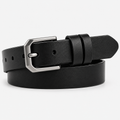 Cinturón Hombre de Piel Genuina Negra para Jeans, Elegante y Resistente