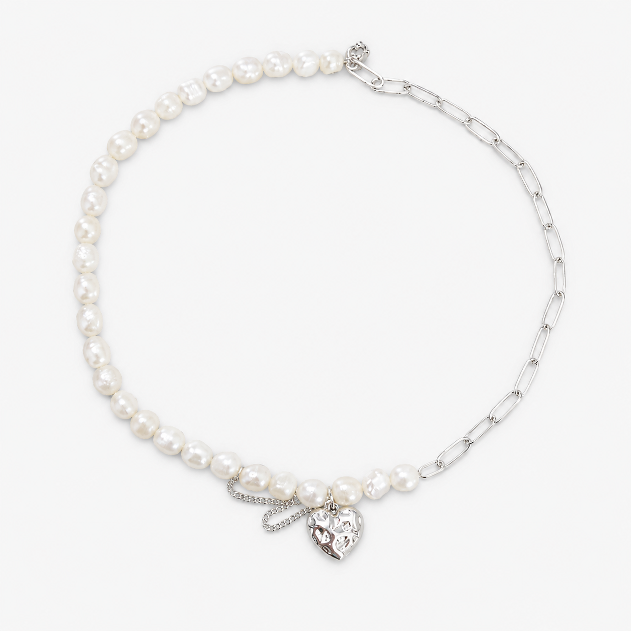 Collana Asimmetrica Donna Hartparel in Lana, Design Moderno ed Elegante - - 925 Silver asimmetrica collana collana asimmetrica donna gifts-necklace hartparel jewelry lana necklace Pearls Silver & Pearl - Concept Palermo