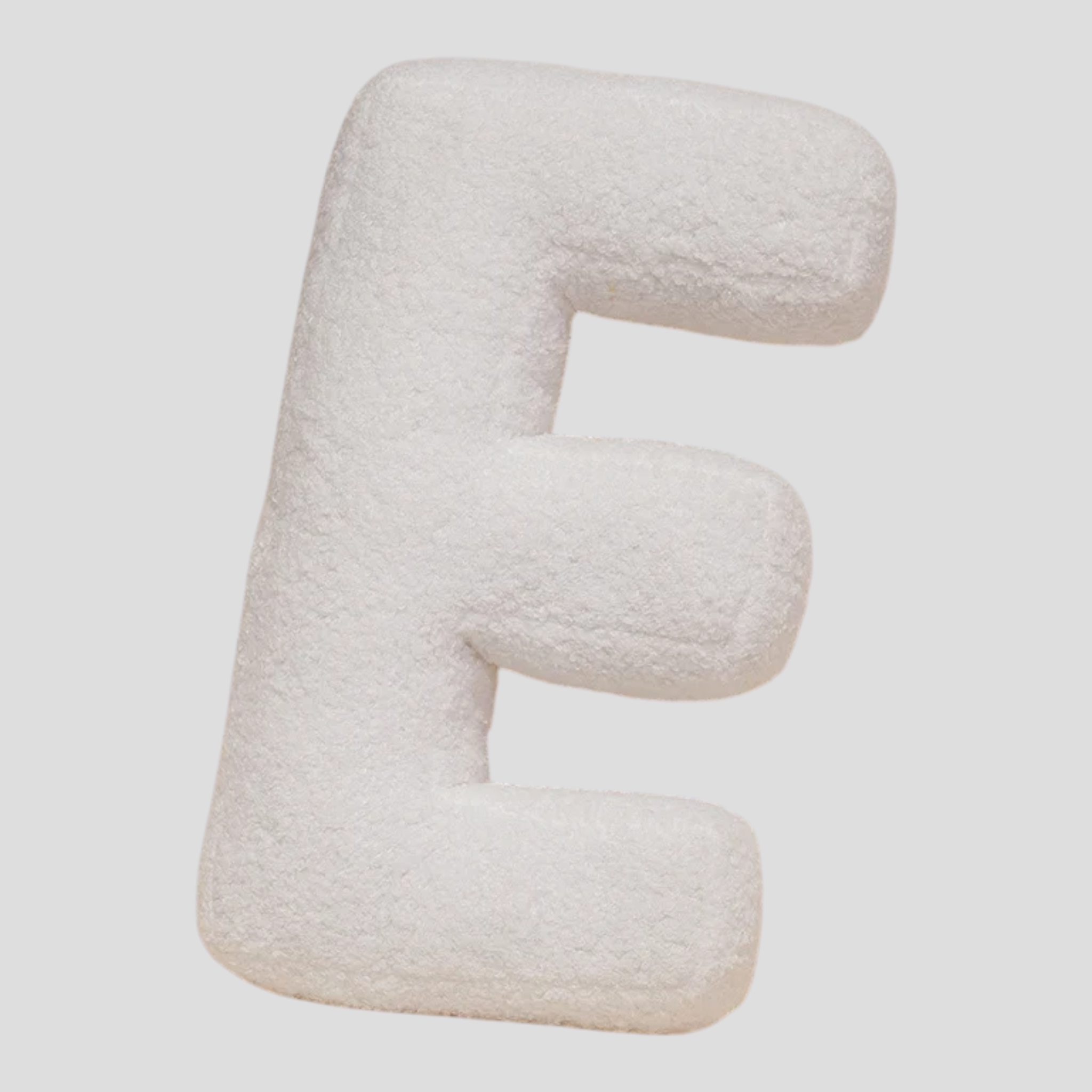 Cuscino Lettera in Peluche Cotone - Alfabeto Decorativo Bianco, 40 Cm