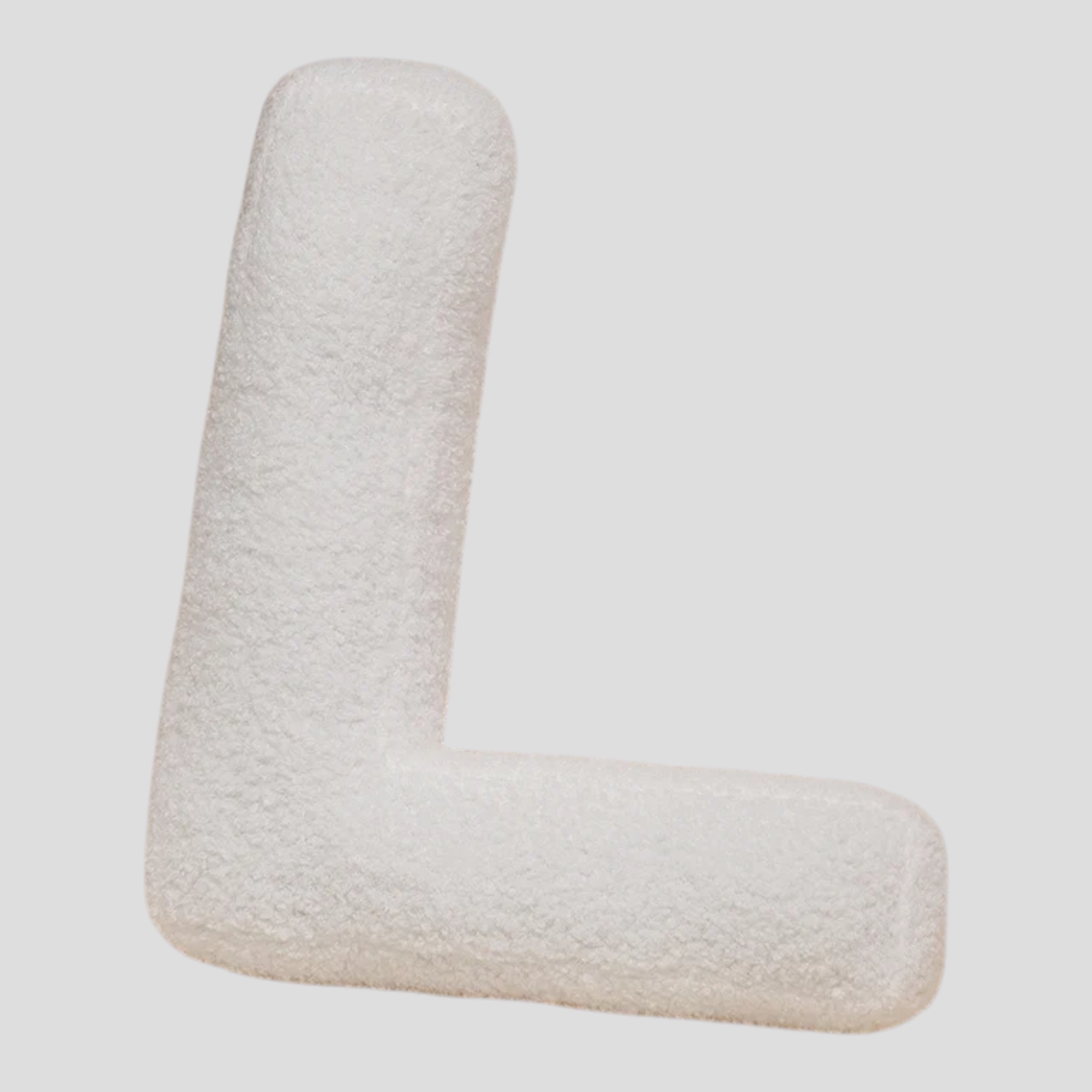 Cuscino Lettera in Peluche Cotone - Alfabeto Decorativo Bianco, 40 Cm