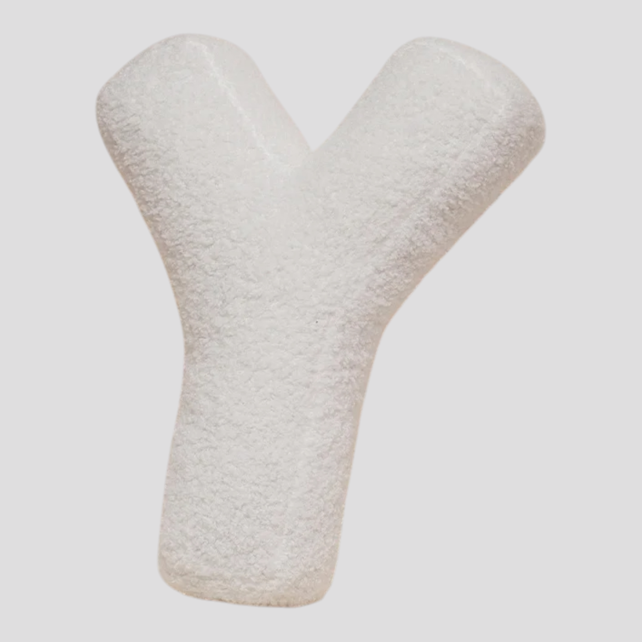 Cuscino Lettera in Peluche Cotone - Alfabeto Decorativo Bianco, 40 Cm
