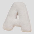 Cuscino Lettera in Peluche Cotone - Alfabeto Decorativo Bianco, 40 Cm