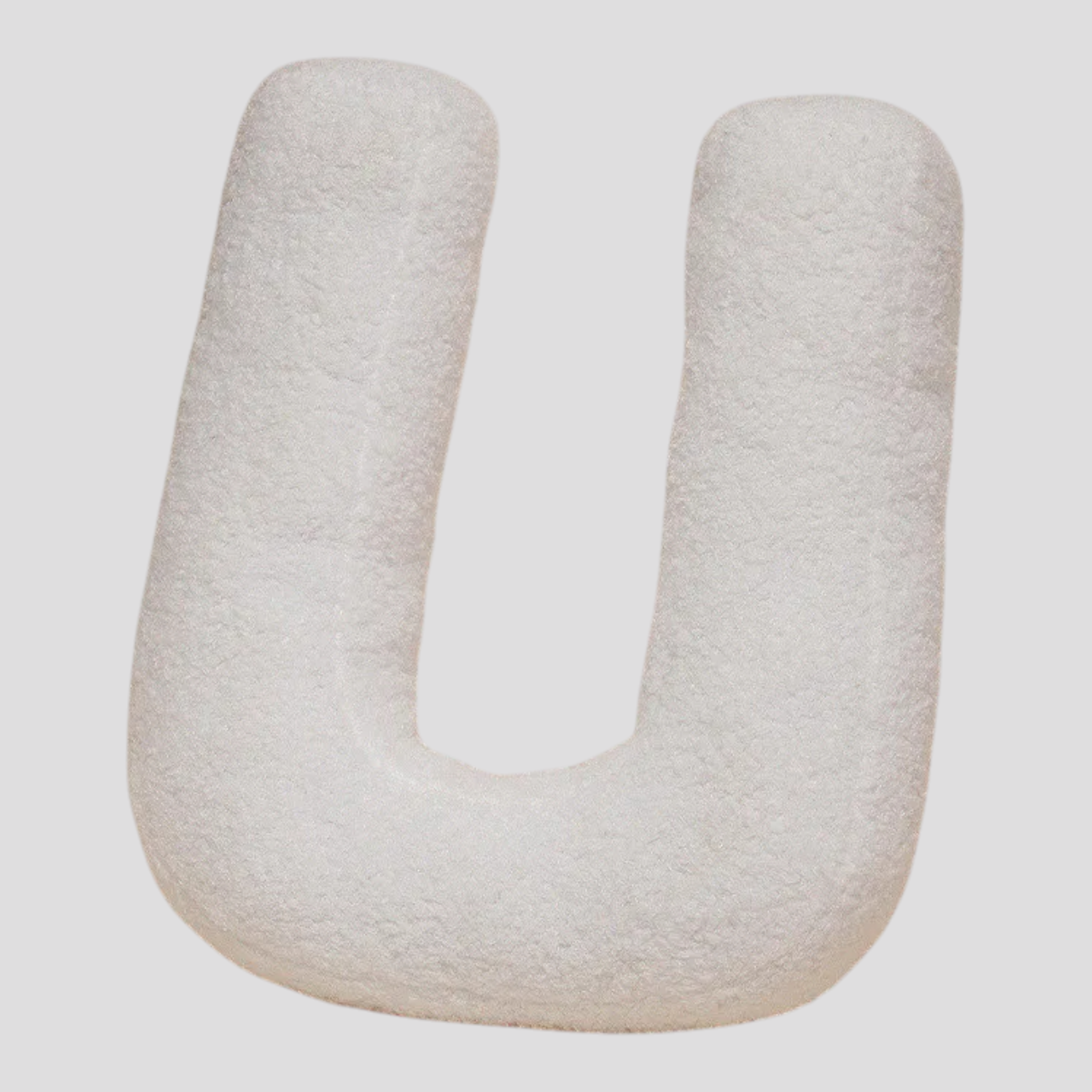 Cuscino Lettera in Peluche Cotone - Alfabeto Decorativo Bianco, 40 Cm