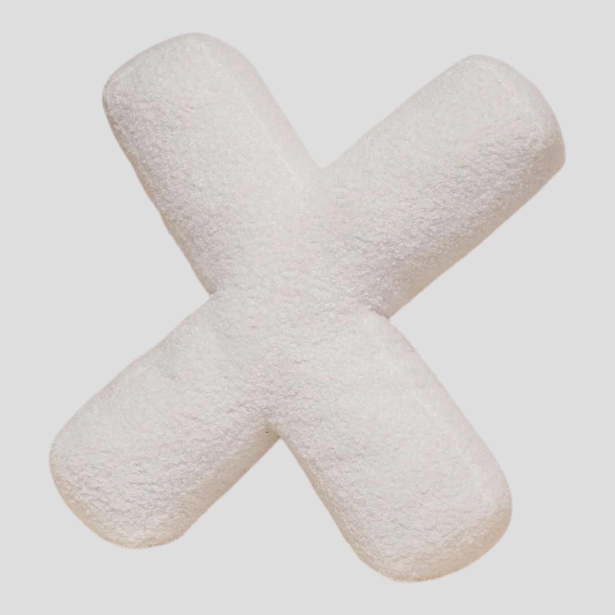 Cuscino Lettera in Peluche Cotone - Alfabeto Decorativo Bianco, 40 Cm
