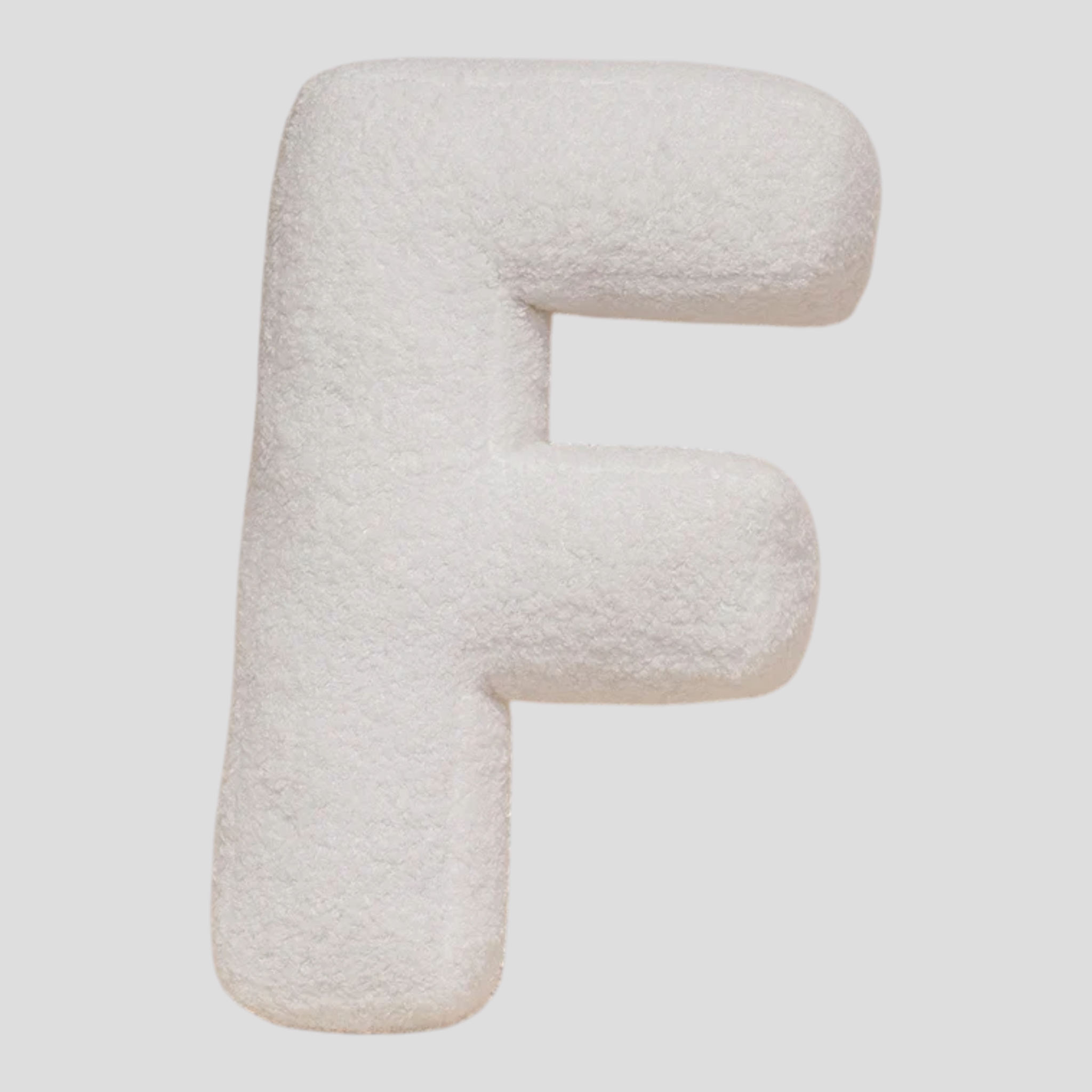 Cuscino Lettera in Peluche Cotone - Alfabeto Decorativo Bianco, 40 Cm