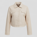 Chaqueta de cuero fina para mujer