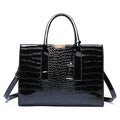 Bolso bandolera de mujer TRIJN negro efecto cocodrilo - elegante, en piel sintética