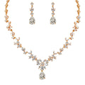 Set Gioielli Donna con Cristalli Bianchi e Perle - Collana e Orecchini Eleganti