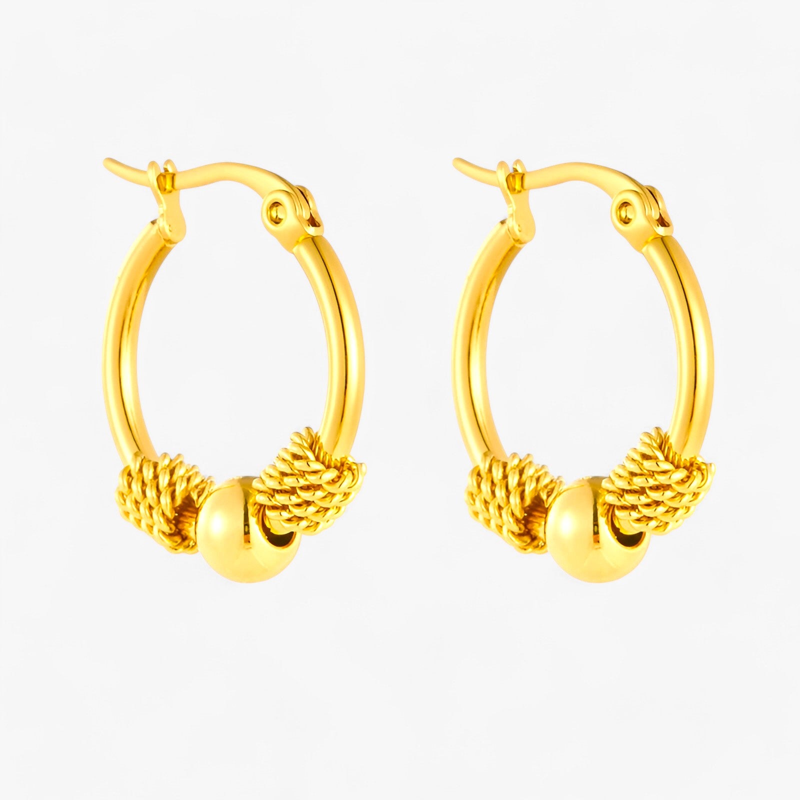 Hule vævede guldøreringe - Guld - EARRINGS Earrings for Women Girls guldøreringe hule hule vævede jewelry New Fashion Earrings vævede - Concept Palermo