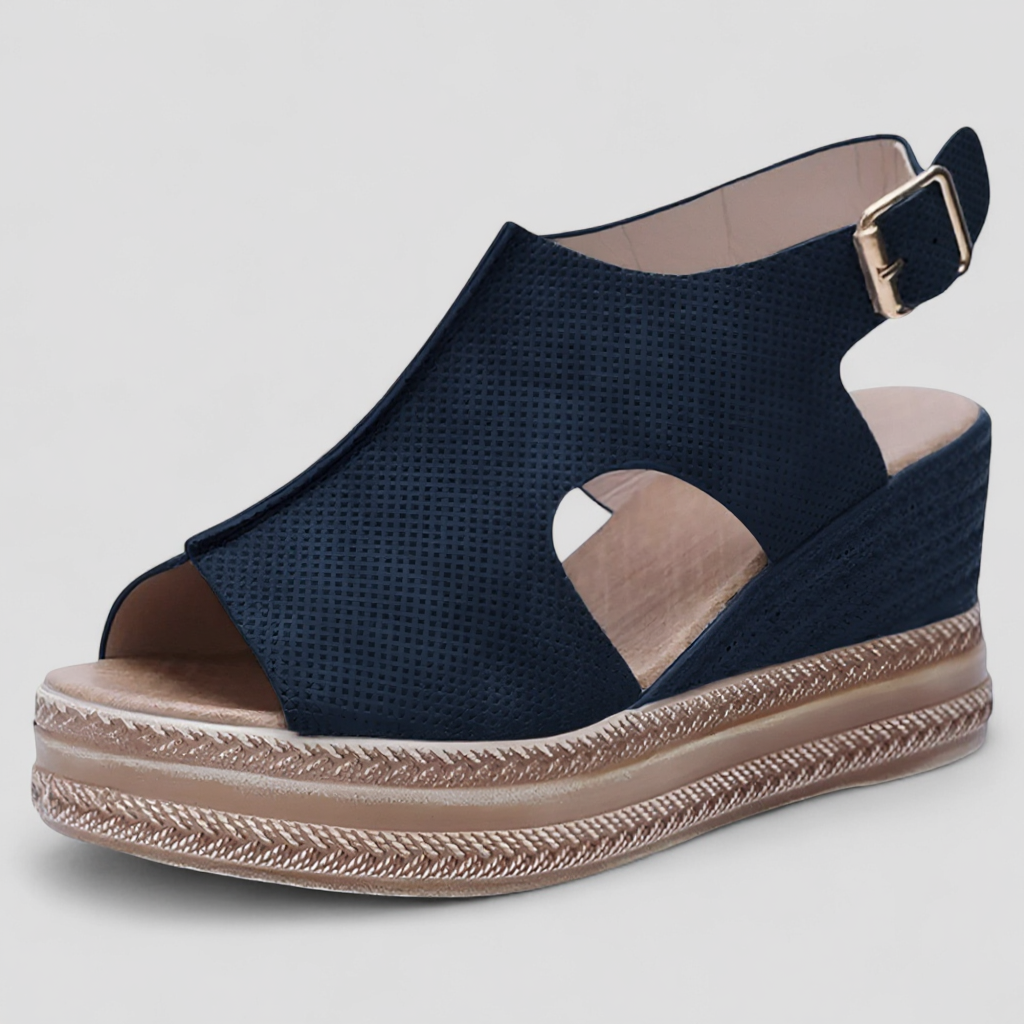 Sandalias con plataforma para mujer negras en ecopiel - cómodas y elegantes con tacón ancho