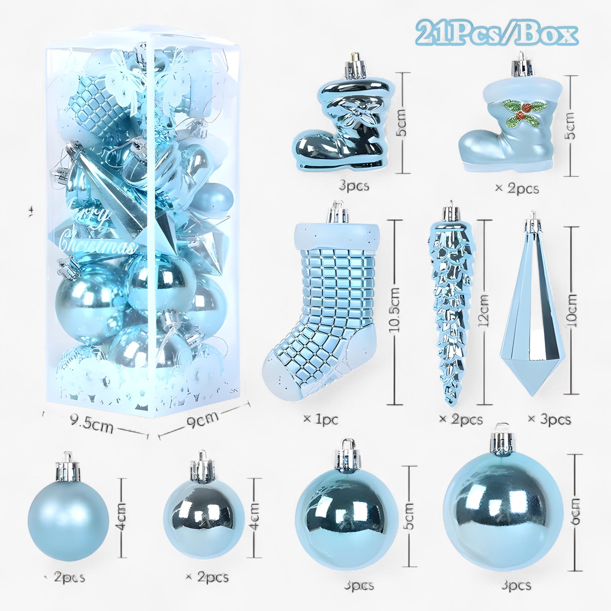 Decorazioni Albero di Natale in Cristallo - Blu - albero atmosfera invernale cristallo decorazioni decorazioni albero decorazioni eleganti decorazioni festive decorazioni natalizie decorazioni per alberi di Natale ganci per ghiaccioli ghiaccioli trasparenti natale ornamenti in cristallo ornamenti natalizi - Concept Palermo