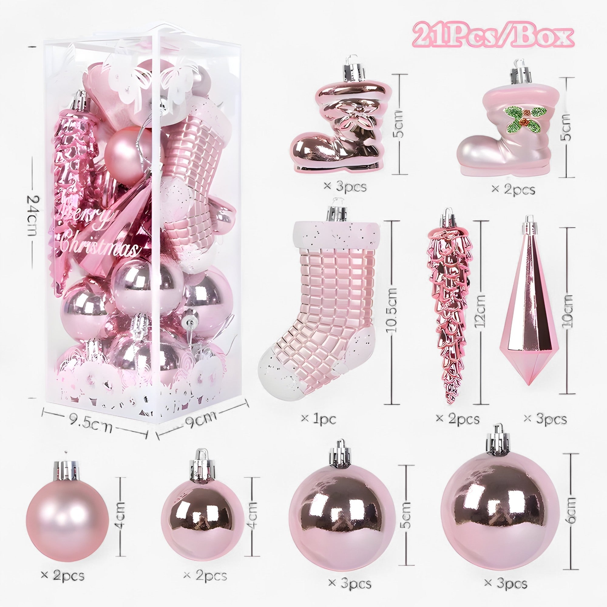 Decorazioni Albero di Natale in Cristallo - Rosa - albero atmosfera invernale cristallo decorazioni decorazioni albero decorazioni eleganti decorazioni festive decorazioni natalizie decorazioni per alberi di Natale ganci per ghiaccioli ghiaccioli trasparenti natale ornamenti in cristallo ornamenti natalizi - Concept Palermo