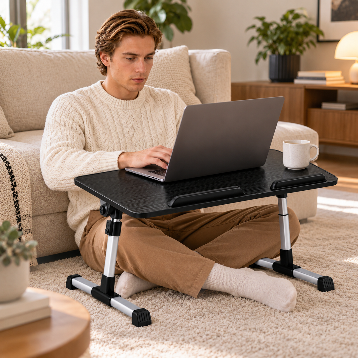 DeskEase – Tavolino Pieghevole per Laptop con Altezza e Inclinazione Regolabili - - comfort desk deskease home & garden lap desk massimo Men uomo versatilità - Concept Palermo