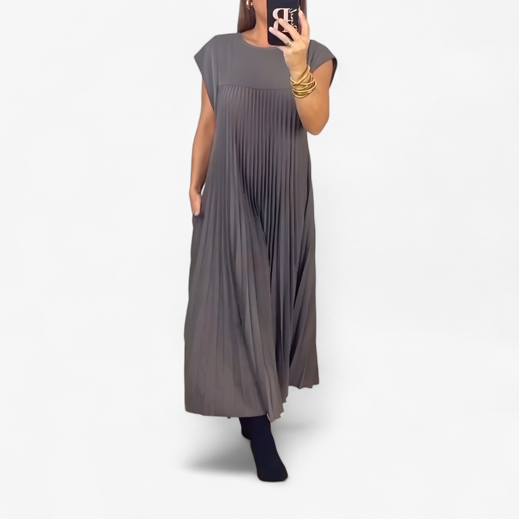 Vestito Senza Maniche con Pieghe Donna - - donna dresses maniche pieghe vestito vestito maniche - Concept Palermo