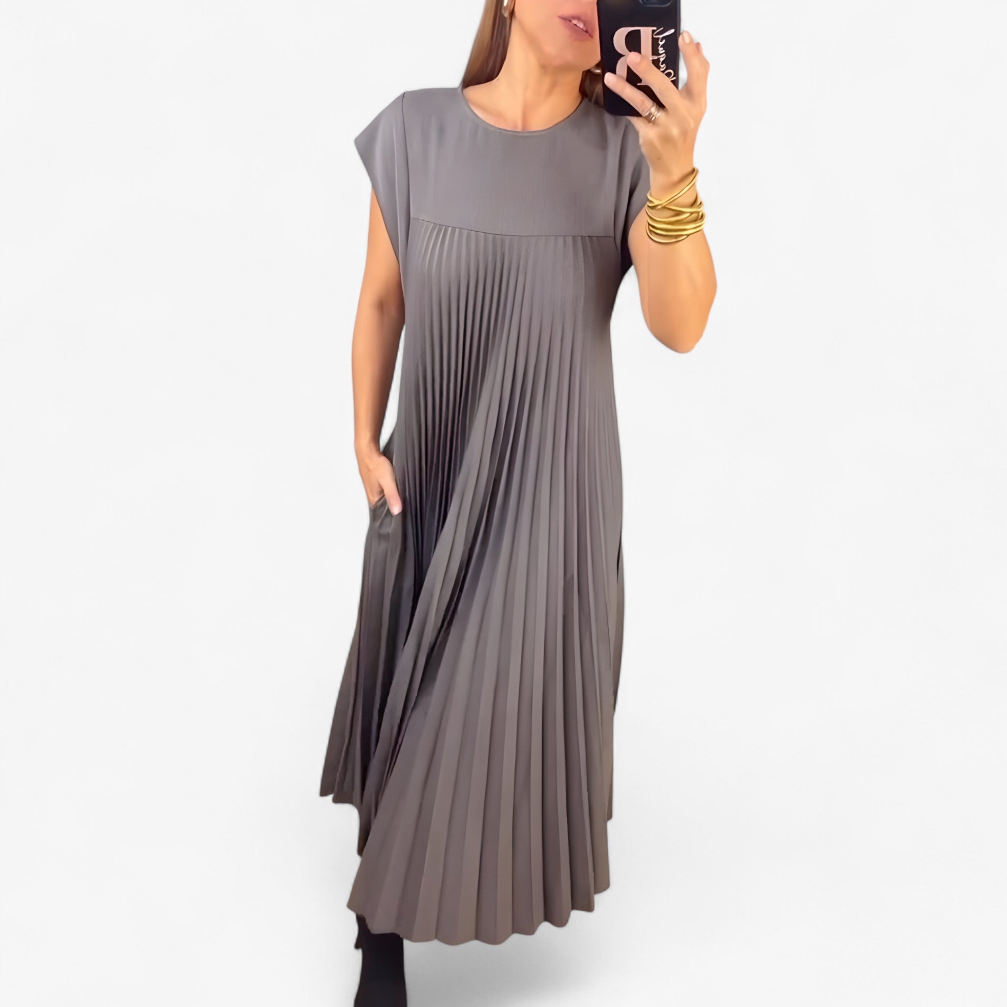 Vestito Senza Maniche con Pieghe Donna - - donna dresses maniche pieghe vestito vestito maniche - Concept Palermo