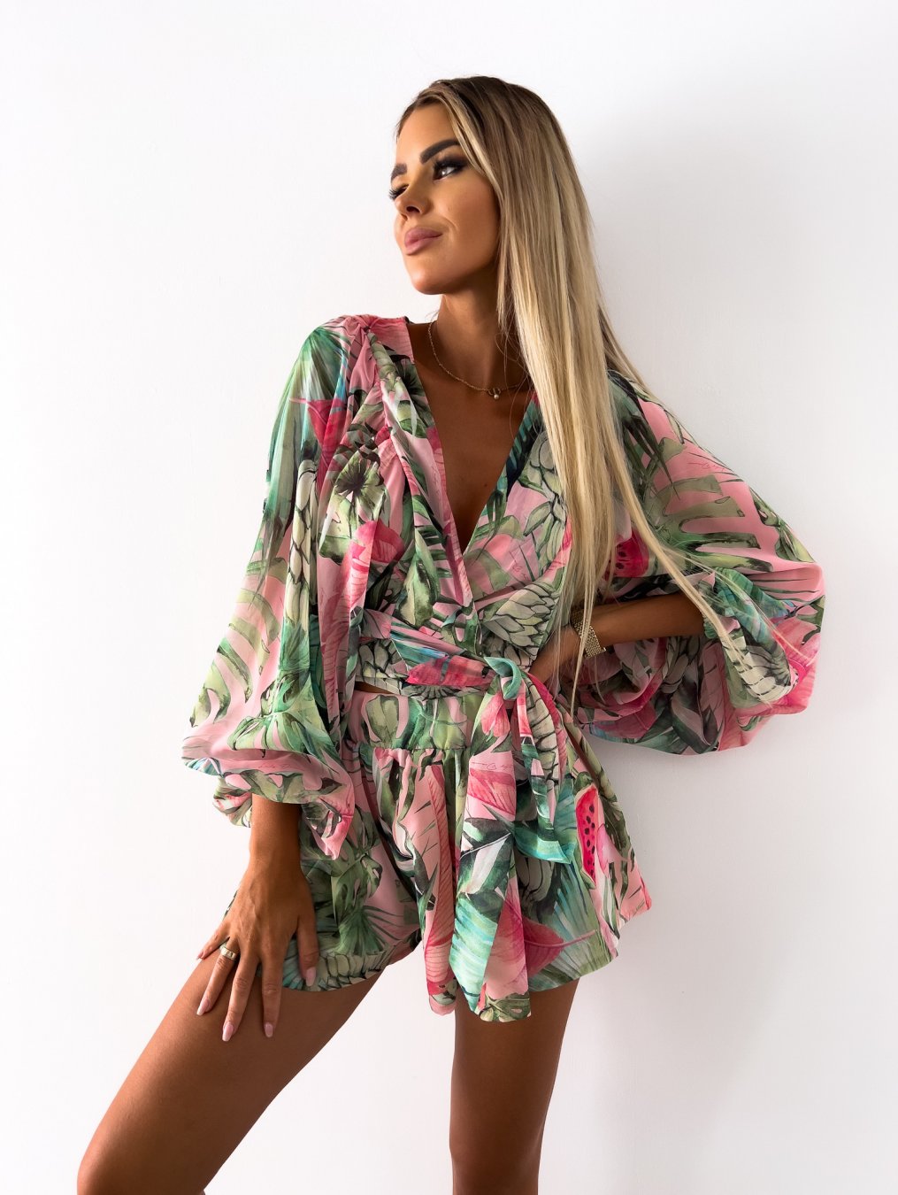 Completo Donna Pantaloncini e Camicetta Abiti e completi - Verde - Abbigliamento estivo completo completo donna completo due pezzi completo elegante completo estivo completo estivo donna donna moda femminile pantaloncini Pantaloncini Estivi - Concept Palermo