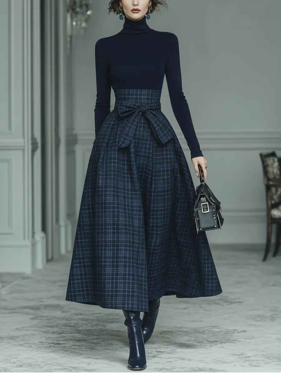 Completo Tailleur Donna a Quadri Cotone - Blu scuro - carreaux coton cross-from-marche-lino-15884933890397 ensemble ensemble tailleur ensemble élégant ensembles pour femmes fashion casual femme haut à col roulé jupe à carreaux look chic mode moderne New-google robe deux pièces style sophistiqué tailleur tenue féminine vêtements polyvalents - Concept Palermo