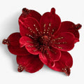 Flores artificiales navideñas rojas para decoraciones de casa y oficina, set de 12 piezas