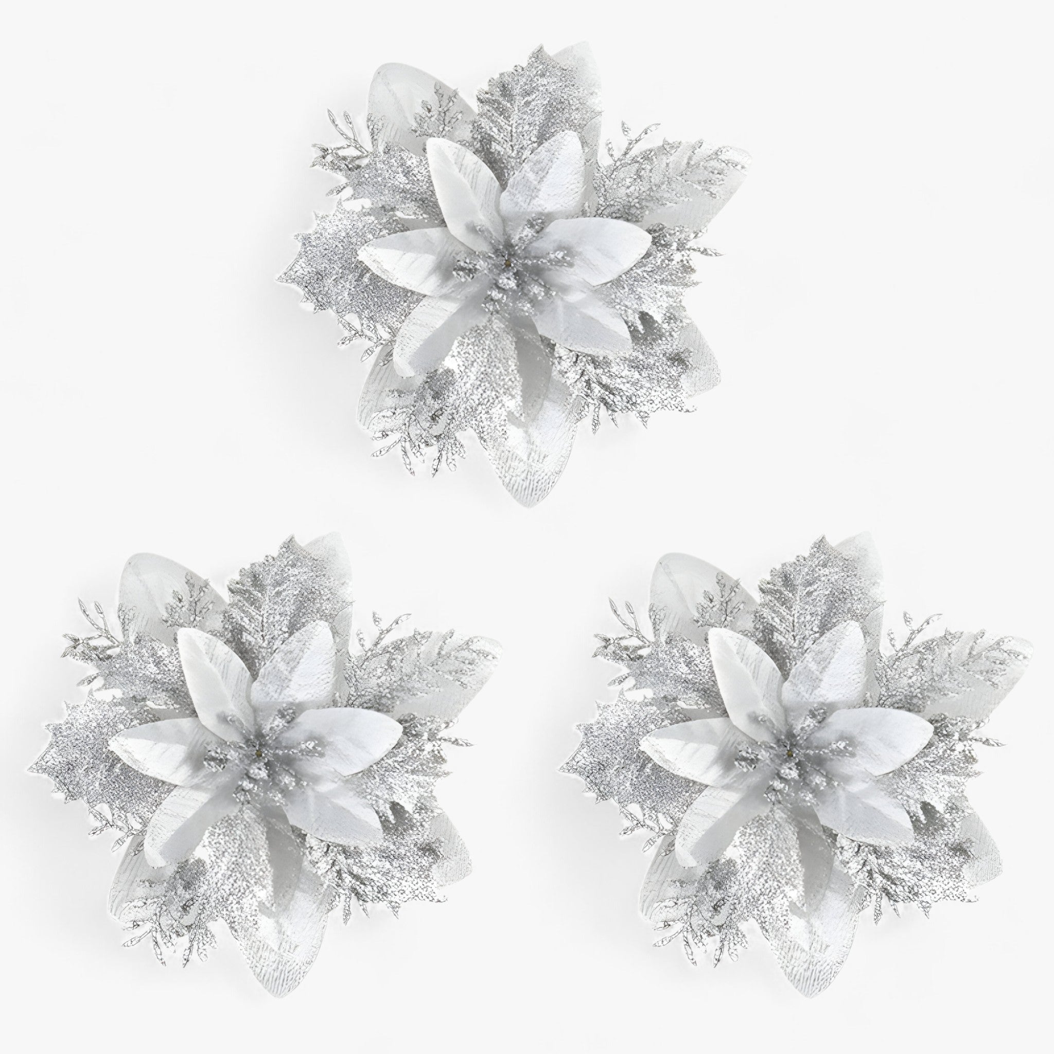 Fiori di Natale Scintillanti Decorativi - Spugna - arredamento festivo atmosfera festosa decorativi decorazione casa decorazione natalizia decorazione per esterni decorazione per interni decorazioni scintillanti fiori fiori decorativi fiori di Natale fiori natale natale piante e fiori artificiali regalo di Natale scintillanti - Concept Palermo