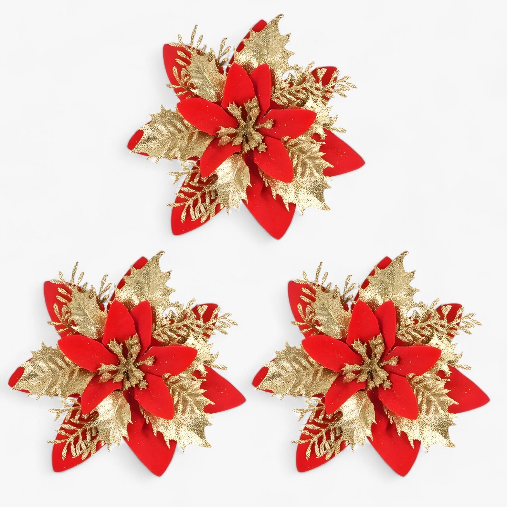 Fiori di Natale Scintillanti Decorativi - Rame Rosso - arredamento festivo atmosfera festosa decorativi decorazione casa decorazione natalizia decorazione per esterni decorazione per interni decorazioni scintillanti fiori fiori decorativi fiori di Natale fiori natale natale piante e fiori artificiali regalo di Natale scintillanti - Concept Palermo