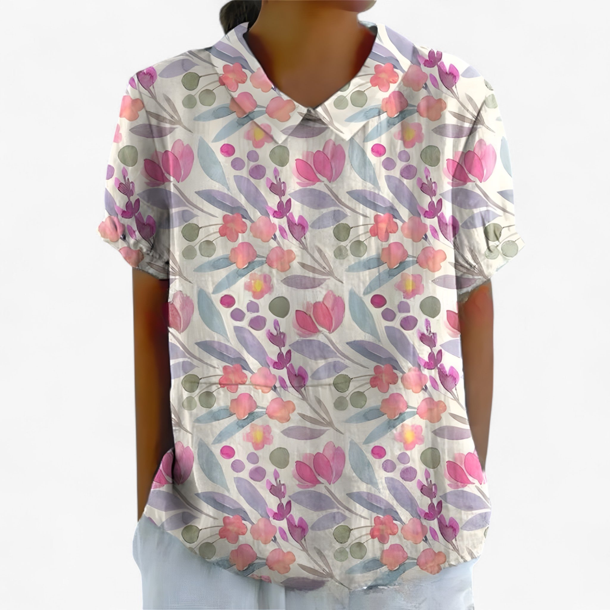 Camicia Stampata Elegante da Donna in Viscosa con Motivo Floreale - Stampa floreale 3 - camicia camicia stampata stampata women's top clothes - Concept Palermo