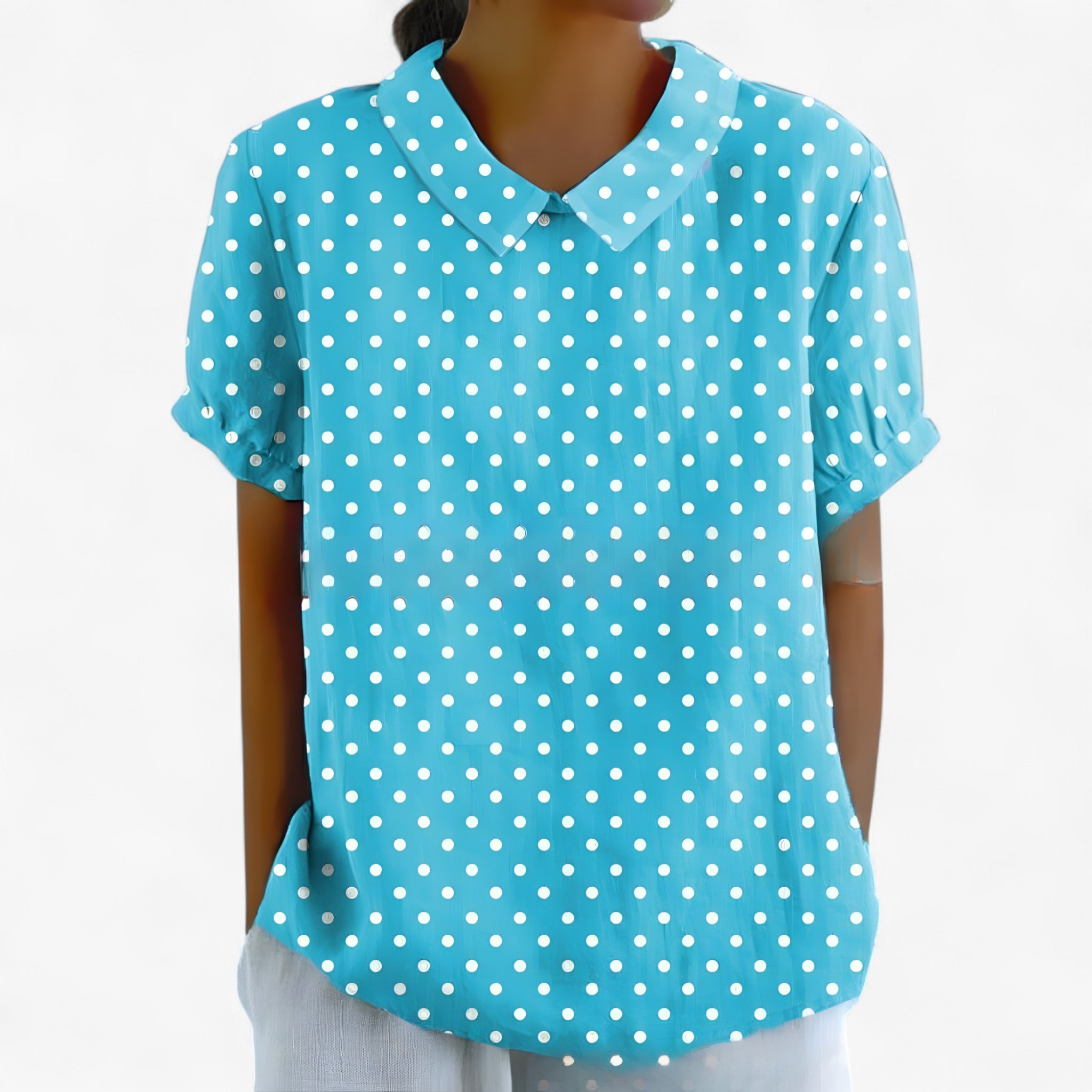 Camicia Stampata Elegante da Donna in Viscosa con Motivo Floreale - Giallo vecchio - camicia camicia stampata stampata women's top clothes - Concept Palermo