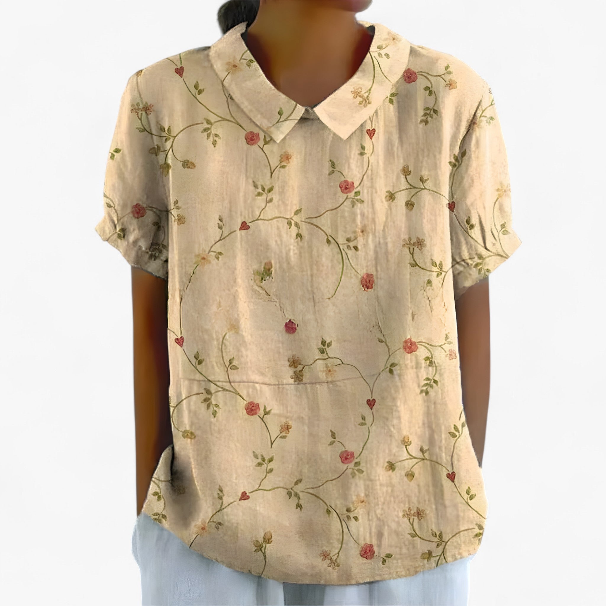 Camicia Stampata Elegante da Donna in Viscosa con Motivo Floreale - Verde 2 - camicia camicia stampata stampata women's top clothes - Concept Palermo