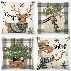 Fodera per Cuscino Natalizia in Lino - 1 - accessori casa cuscino cuscino decorativo cuscino elegante decorazione festiva decorazione interna design festivo festività natalizie fodera fodera cuscino fodere per cuscini home decor Linen lino lino natalizio natalizia Unisex - Concept Palermo