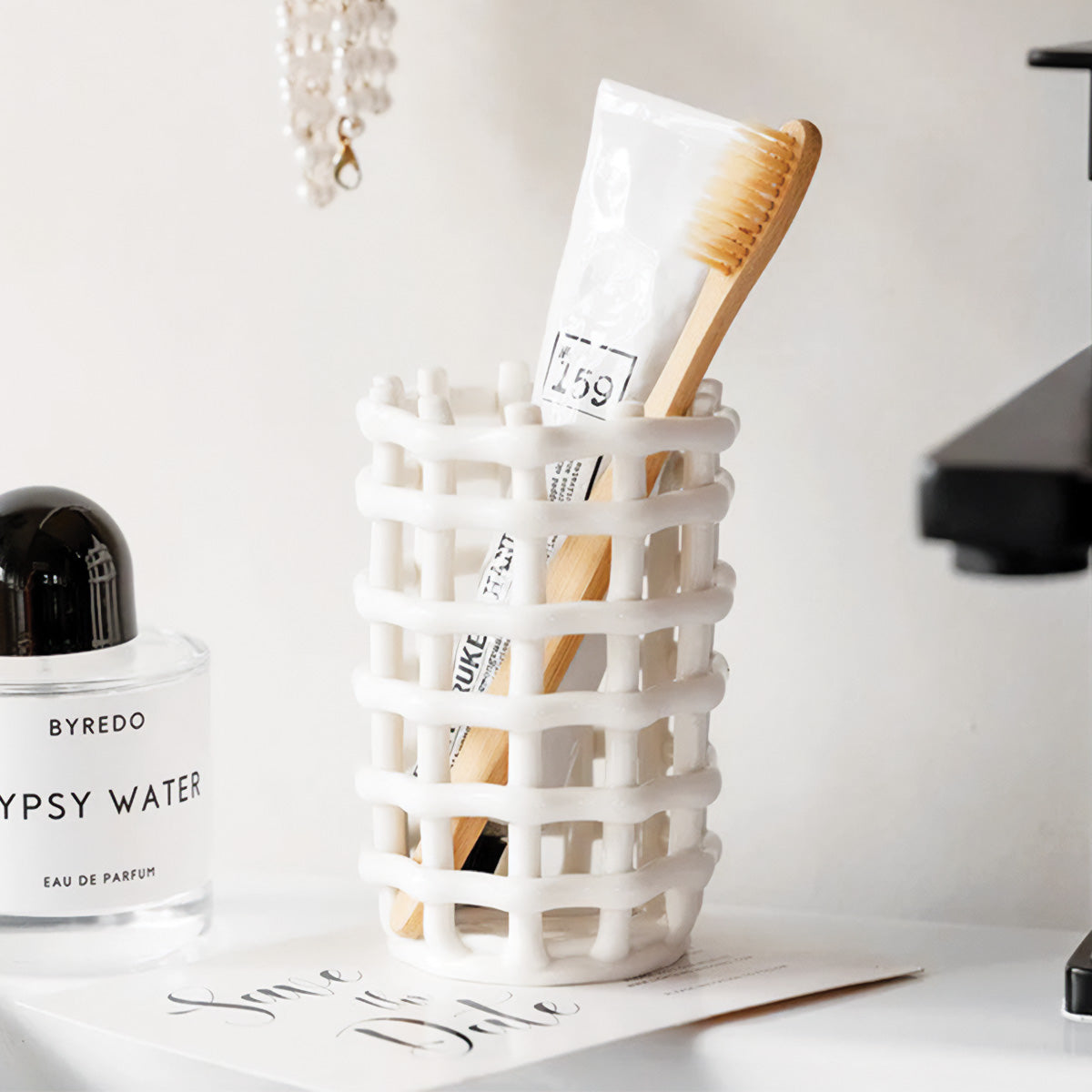 Supporti per spazzolini Forma alla moda Accessori da bagno Lino - - accessori alla bagno Bathroom Decor forma home & garden lino moda spazzolini - Concept Palermo