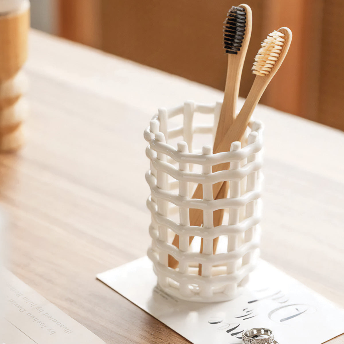 Supporti per spazzolini Forma alla moda Accessori da bagno Lino - - accessori alla bagno Bathroom Decor forma home & garden lino moda spazzolini - Concept Palermo