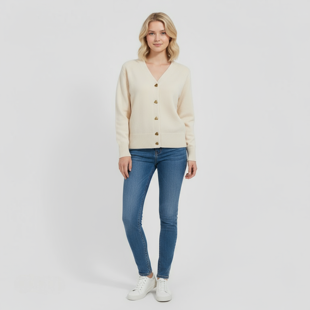 Pullover Donna in Lana Pura con Bottoni - - abbigliamento donna bottoni casual comfort donna H-line inverno lana maglioni da donna maniche lunghe pullover pullover donna pura stile - Concept Palermo