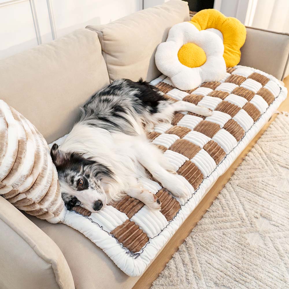 Plaid in Ciniglia Morbido e Protettivo per Divano - Marrone bianco 70cm X 150cm - carpet ciniglia divano home & garden huis&tuin plaid plaid ciniglia protettivo - Concept Palermo