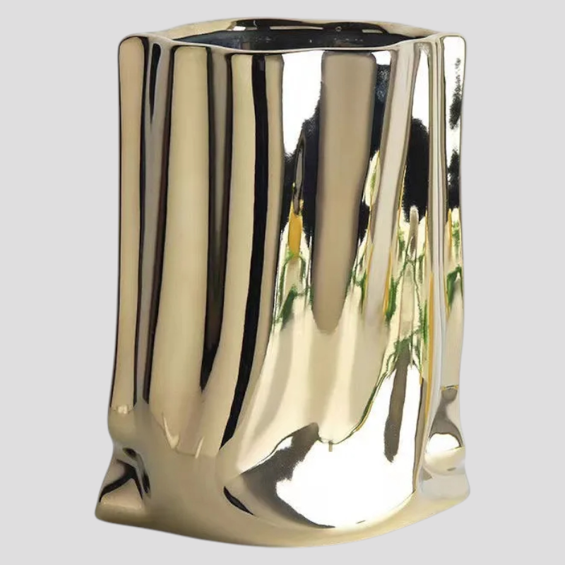 Vaso decorativo in ceramica argentata Accessorio Per la Casa - o-L - accessoire de maison argentée arrangement floral cross-from-marche-lino-15813837750621 céramique décoratif décoration intérieure fleurs New-google style moderne vase vase argenté vase centre de table vase décoratif vase en céramique vases - Concept Palermo