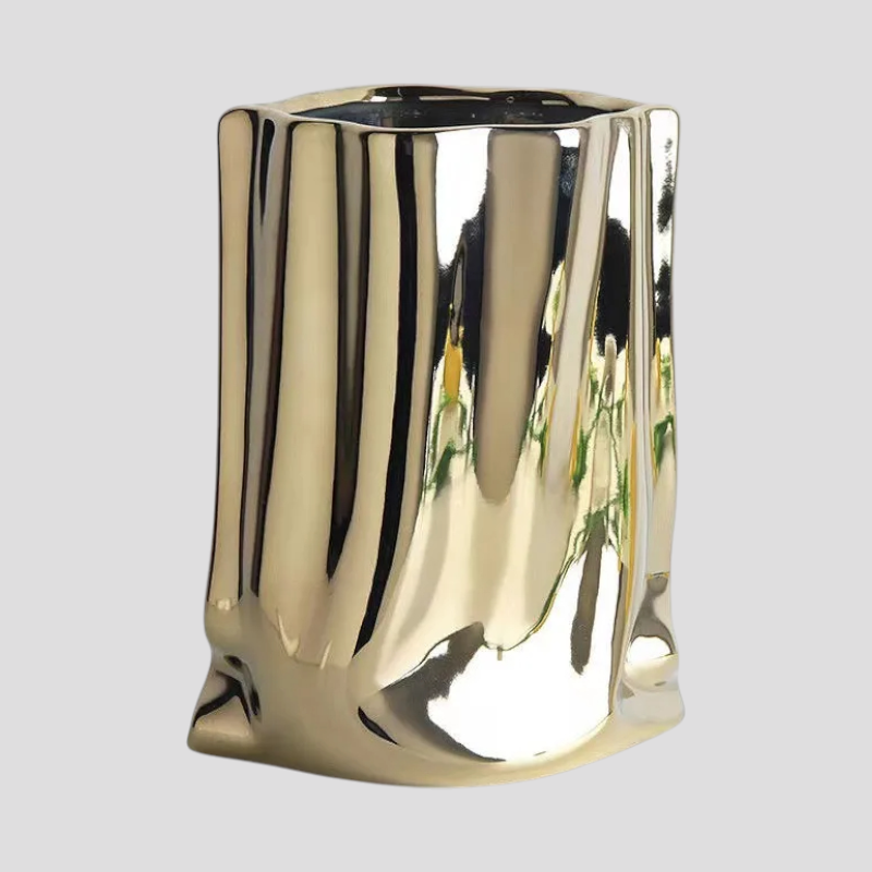 Vaso decorativo in ceramica argentata Accessorio Per la Casa - o-M - accessoire de maison argentée arrangement floral cross-from-marche-lino-15813837750621 céramique décoratif décoration intérieure fleurs New-google style moderne vase vase argenté vase centre de table vase décoratif vase en céramique vases - Concept Palermo