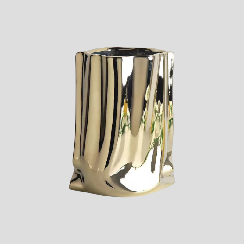Vaso decorativo in ceramica argentata Accessorio Per la Casa - o-S - accessoire de maison argentée arrangement floral cross-from-marche-lino-15813837750621 céramique décoratif décoration intérieure fleurs New-google style moderne vase vase argenté vase centre de table vase décoratif vase en céramique vases - Concept Palermo