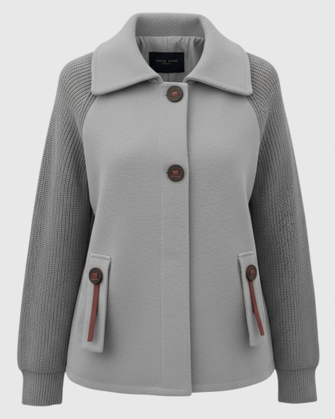 Giacca Invernale Donna Casual con Collo Alto - Griogo - abbigliamento esterno da donna casual collo donna giacca giacca autunno inverno giacca casual giacca collo alto giacca comoda giacca con tasche giacca donna giacca elegante giacca invernale invernale - Concept Palermo