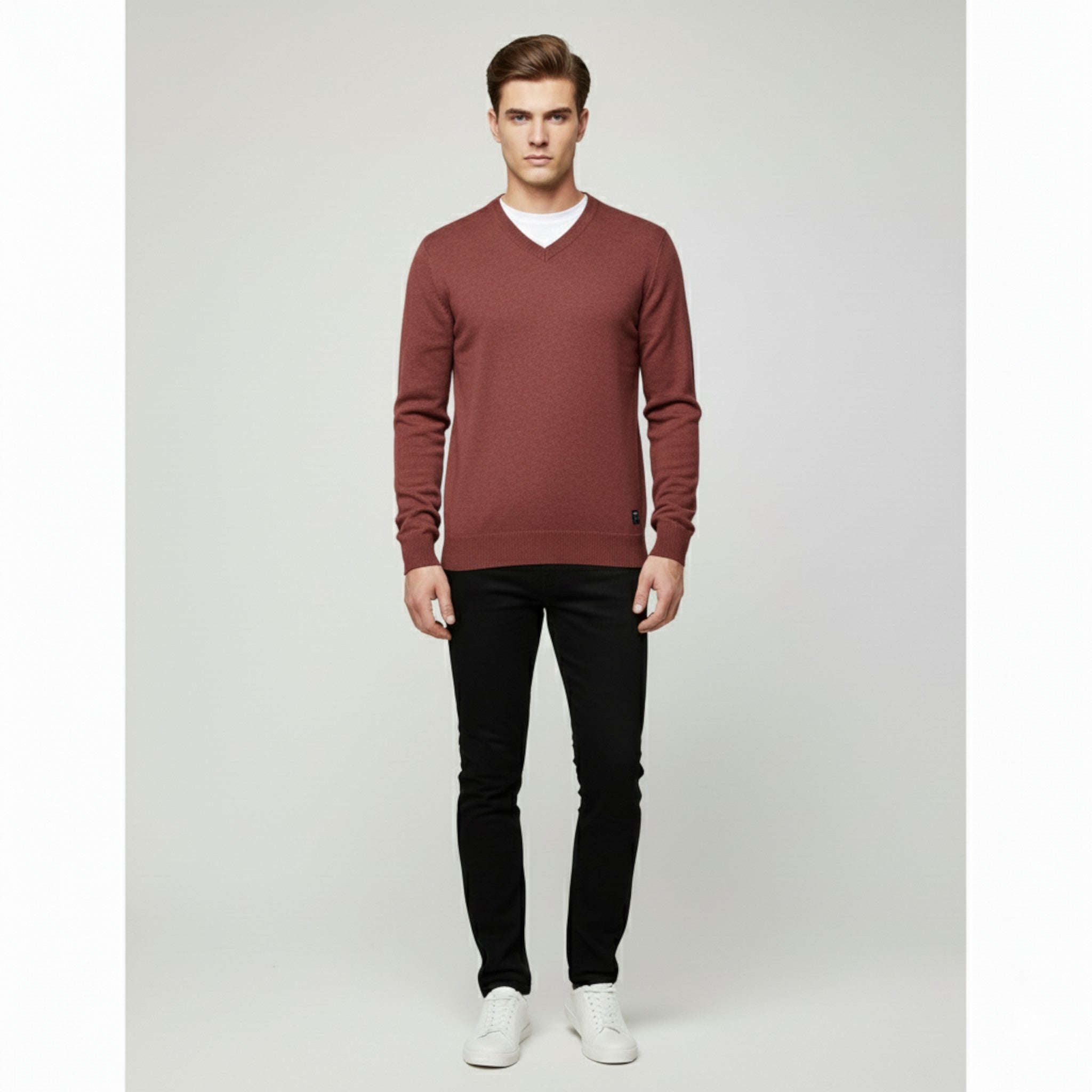 Maglione da Uomo con Scollo a V Cotone - - cotone maglione maglione uomo scollo Sweater uomo - Concept Palermo