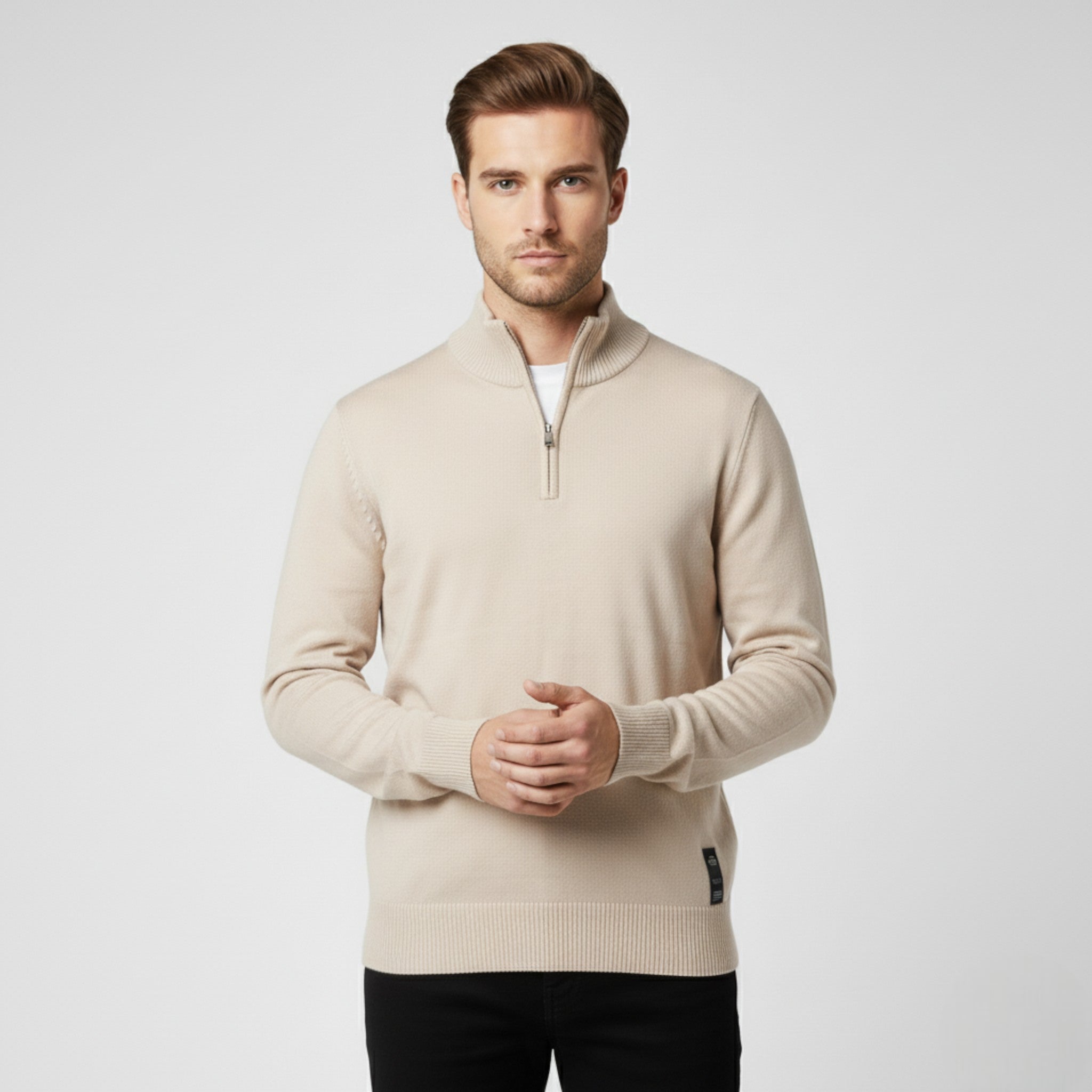 Maglione da Uomo con Mezza Zip Cotone - - Clothes clothes men Clothing cotone maglione maglione uomo men's top clothes mezza Sweater sweater men sweaters uomo - Concept Palermo