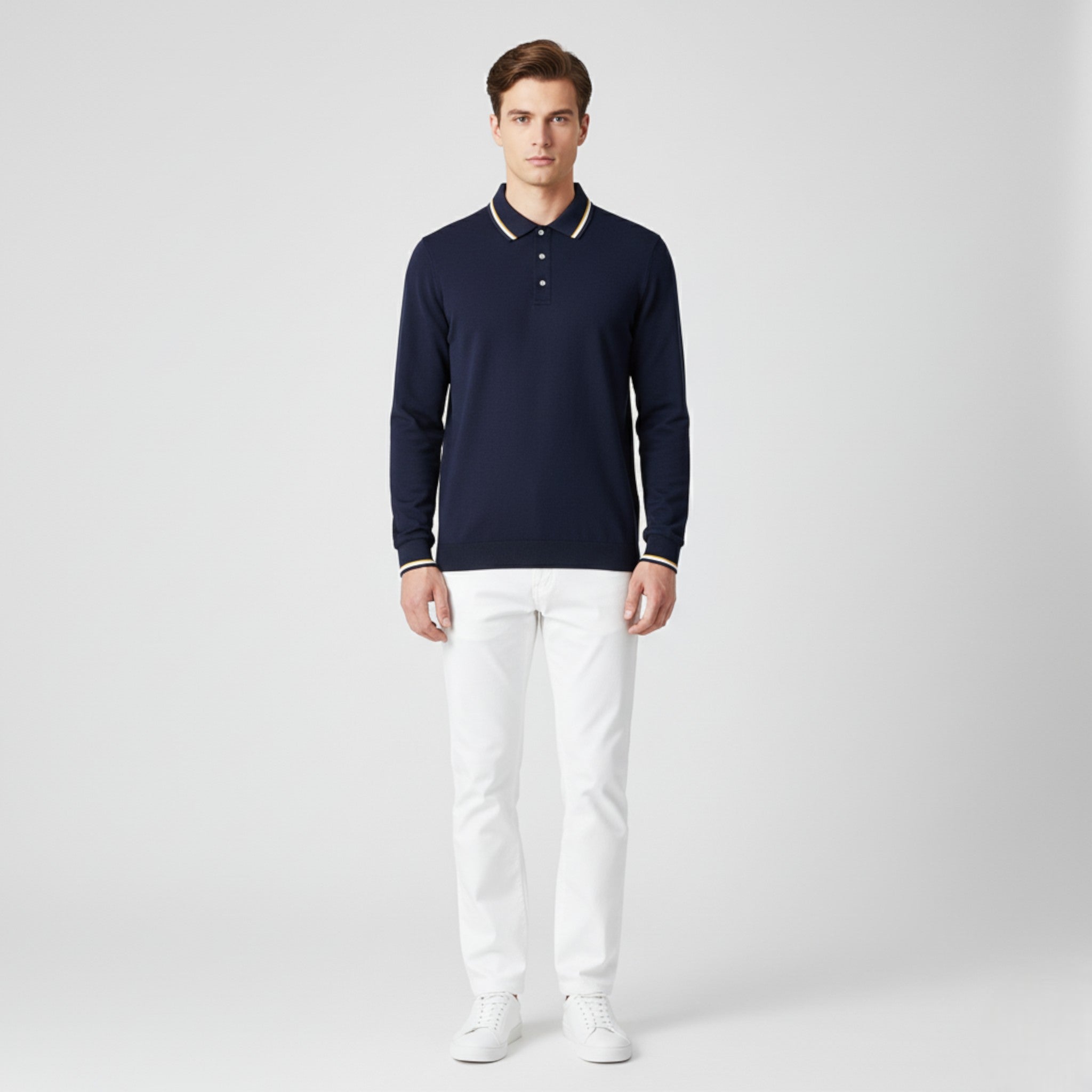 Maglietta Polo da Uomo a Maniche Lunghe - - lunghe maglietta maglietta polo maniche men's sweater polo uomo - Concept Palermo
