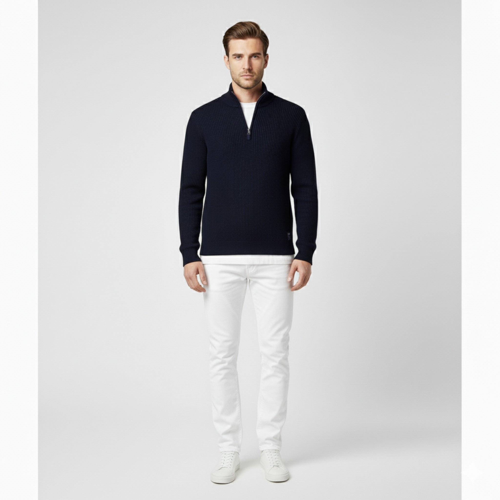 Maglione da Uomo con Mezza Zip Cotone - - Clothes clothes men Clothing cotone maglione maglione uomo men's top clothes mezza Sweater sweater men sweaters uomo - Concept Palermo