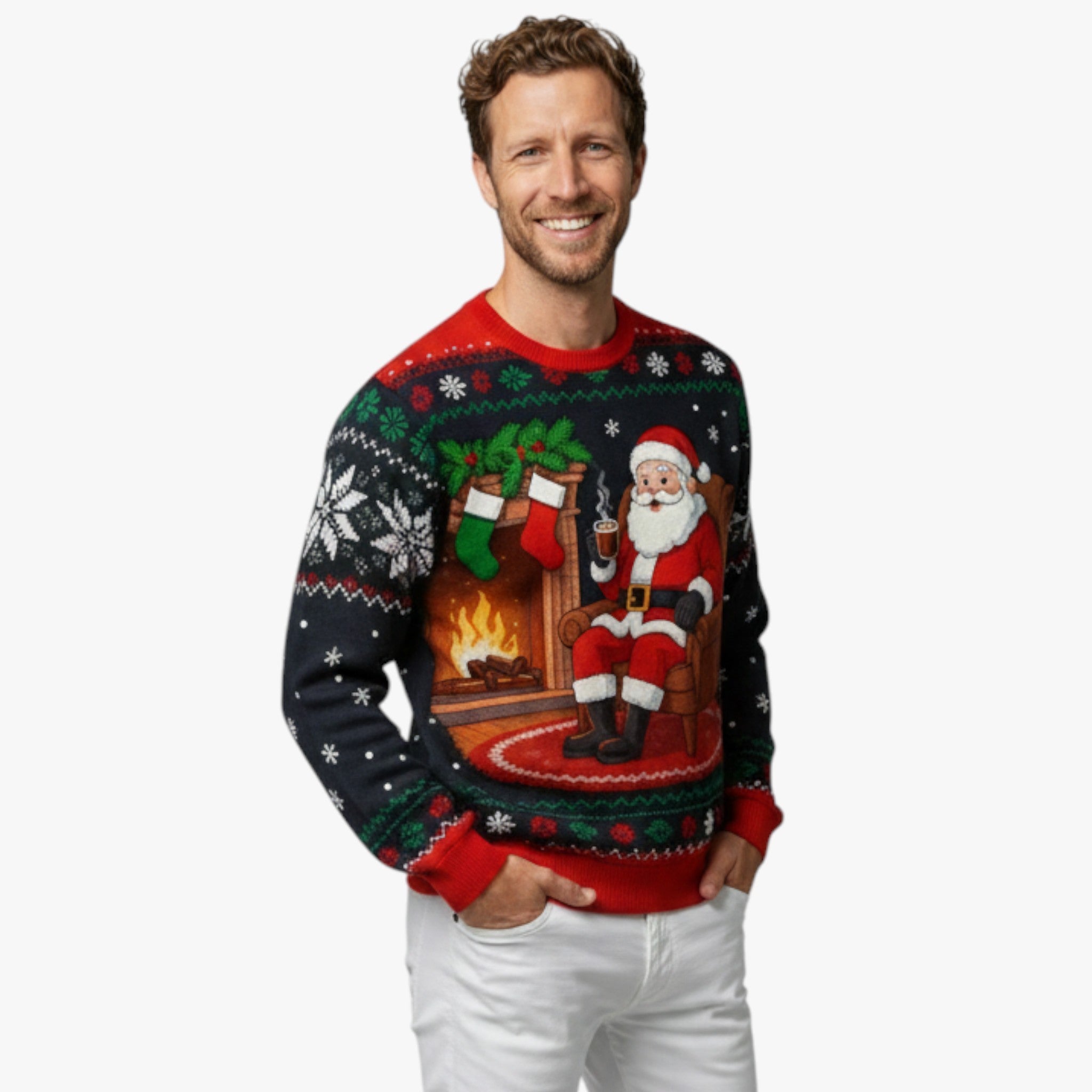 Pullover Natalizio per Uomini - per le Feste Donna - - cadeau damesmode donna feestdagen feste herenmode kersttrui lelijke trui natalizio O-hals trui outdoor festival pullover pullover natalizio sfeer uomini vrolijke kersttrui - Concept Palermo