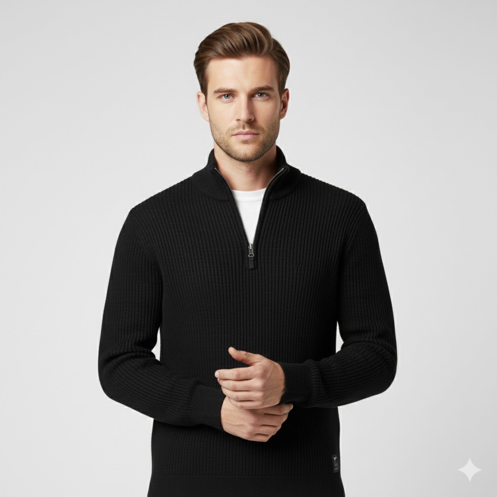 Maglione da Uomo con Mezza Zip Cotone - - Clothes clothes men Clothing cotone maglione maglione uomo men's top clothes mezza Sweater sweater men sweaters uomo - Concept Palermo