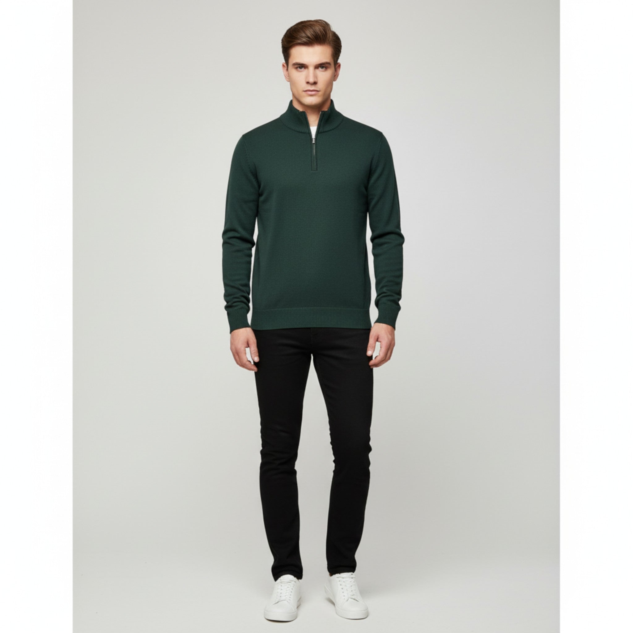 Maglione da Uomo con Mezza Zip Cotone - - Clothes clothes men Clothing cotone maglione maglione uomo men's top clothes mezza Sweater sweater men sweaters uomo - Concept Palermo